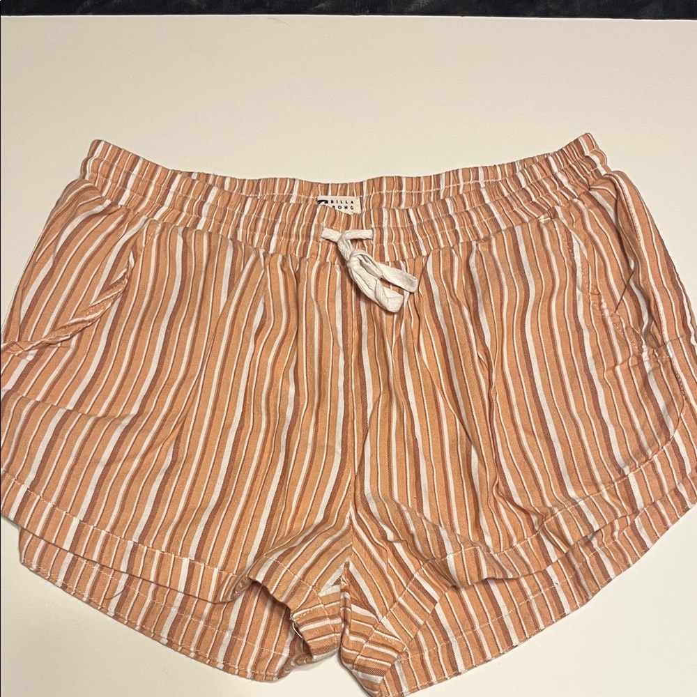 Billabong Tan and White Striped Shorts